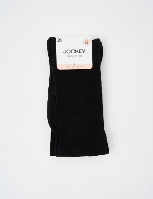 Jockey Circulation Plain Crew Sock, 2-Pack, Black, 3-11 product photo View 02 L