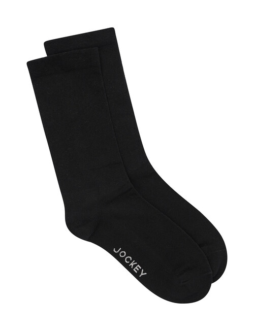 Jockey Woman Circulation Plain Crew Sock, 2-Pack, Black, 3-11 product photo View 02 L