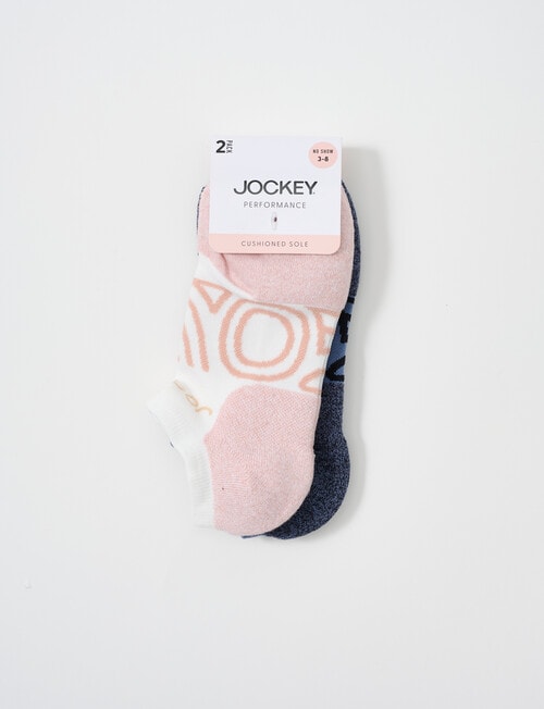 Jockey Woman Perform No Show Socks, 2-Pack, Bandi & Blue, 3-8 product photo View 02 L