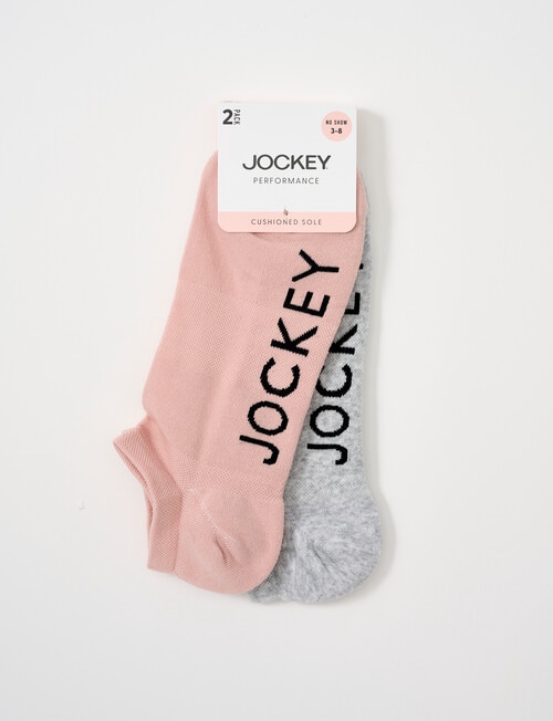 Jockey Woman No Show Heritage Socks, 2-Pack, Bandi & Grey, 3-8 product photo View 02 L