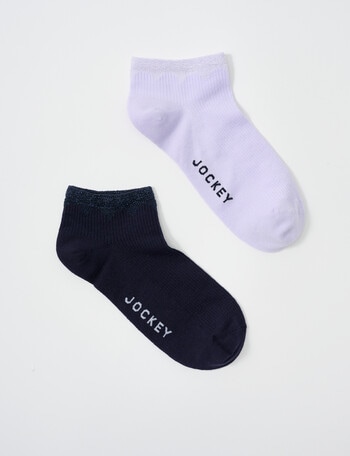 Jockey Woman Liberty Trainer Socks, 2-Pack, Lavender & Mccool, 3-11 product photo