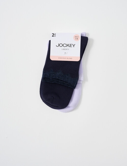 Jockey Woman Liberty Anklet Socks, 2-Pack, Lavender & Mccool, 3-11 product photo View 02 L