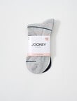 Jockey Woman Cotton Anklet Socks, 3- Pack, Grey, White & Mccool, 3-11 product photo View 02 S