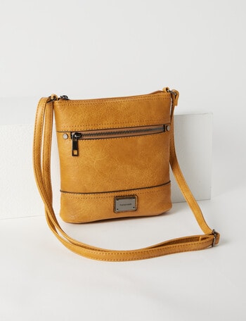 Pronta Moda Lucy Zip Crossbody Bag, Ochre product photo