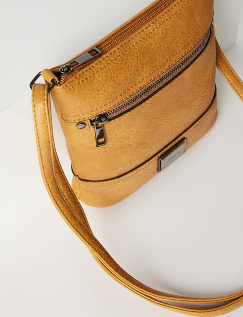 Pronta Moda Lucy Zip Crossbody Bag, Ochre product photo View 02 L