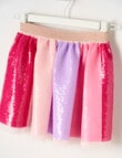 Mac & Ellie Sequin Panel Skirt, Pink Multi product photo View 02 S