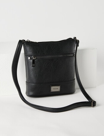 Pronta Moda Lucy Zip Crossbody Bag, Black product photo