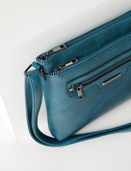 Pronta Moda Lucy Medium Crossbody Bag, Calypso Blue product photo View 02 L