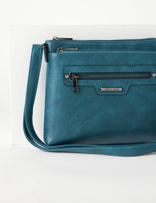 Pronta Moda Lucy Medium Crossbody Bag, Calypso Blue product photo View 03 L