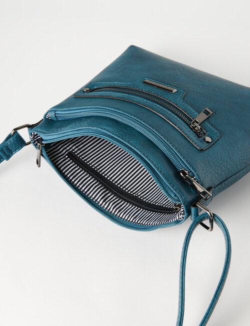 Pronta Moda Lucy Medium Crossbody Bag, Calypso Blue product photo View 05 L