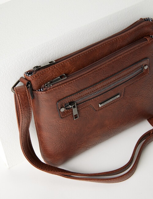 Pronta Moda Lucy Medium Crossbody Bag, Brown product photo View 02 L