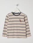 Mac & Ellie Stripe Long Sleeve T-Shirt, Oat Marle product photo