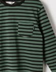 Mac & Ellie Long Sleeve Striped Tee, Green product photo View 02 S