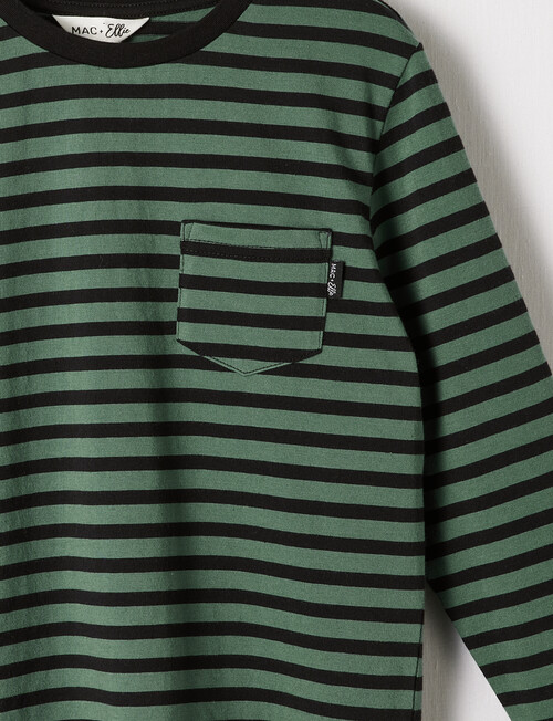 Mac & Ellie Long Sleeve Striped Tee, Green product photo View 02 L