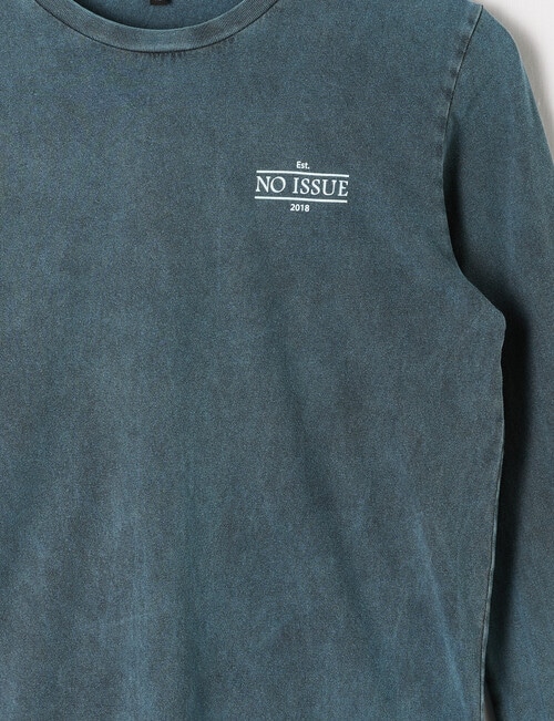 No Issue Acid Wash Long Sleeve Tee, Teal product photo View 02 L