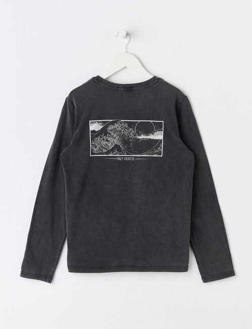 No Issue Acid Wash Long Sleeve Tee, Black product photo View 02 L
