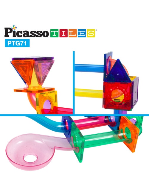 Picasso Tiles, Magnetic Marble Run, 71-Pieces product photo View 06 L