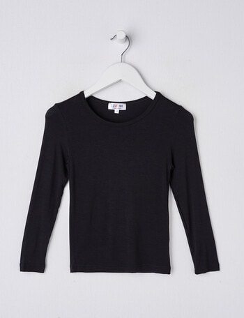 Blue Ink Bamboo Long Sleeve Top, Black product photo