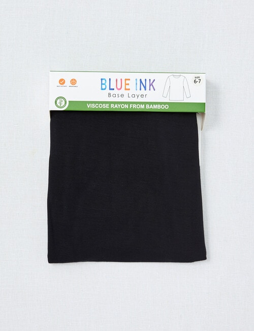 Blue Ink Bamboo Long Sleeve Top, Black product photo View 02 L