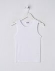 Blue Ink Bamboo Singlet, White product photo