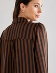 Whistle Stripe Fashion Blouse, Black & Bronze product photo View 04 S