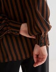 Whistle Stripe Fashion Blouse, Black & Bronze product photo View 05 S