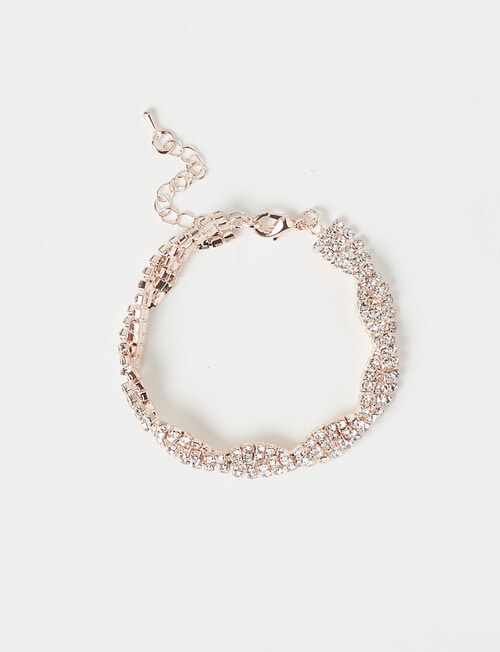 Harlow Twisted Sparkle Bracelet, Rose Gold product photo