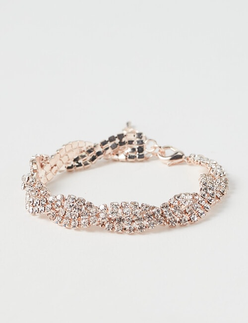Harlow Twisted Sparkle Bracelet, Rose Gold product photo View 02 L