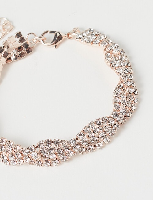 Harlow Twisted Sparkle Bracelet, Rose Gold product photo View 03 L