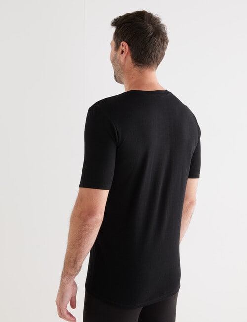 Superfit Merino Bamboo Short Sleeve Crew Tee, Black product photo View 02 L