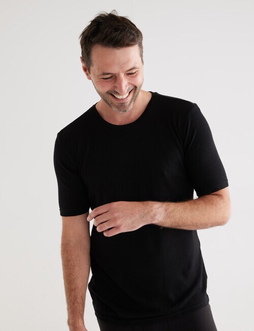 Superfit Merino Bamboo Short Sleeve Crew Tee, Black product photo