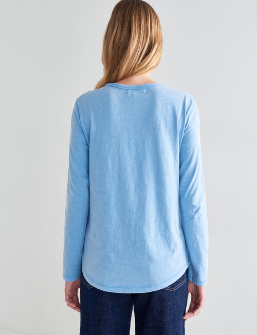 Zest Organic Cotton Long Sleeve Tee, Soft Blue product photo View 02 L