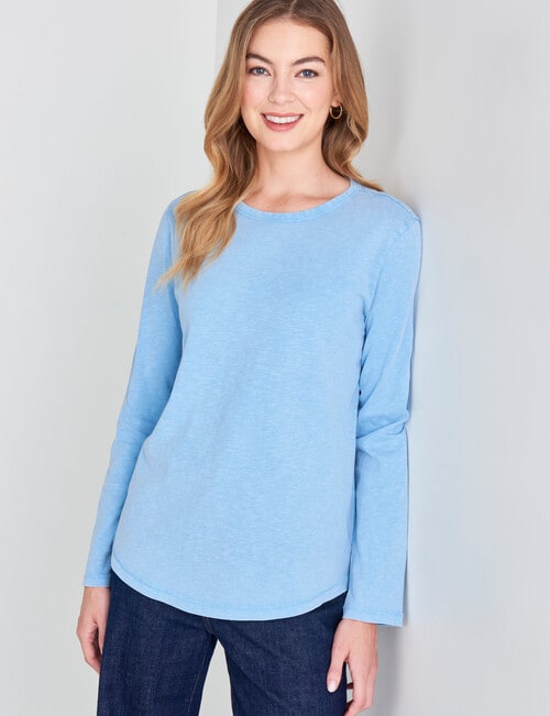 Zest Organic Cotton Long Sleeve Tee, Soft Blue product photo View 05 L