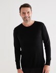Superfit Merino Bamboo Long Sleeve Crew Tee, Black product photo