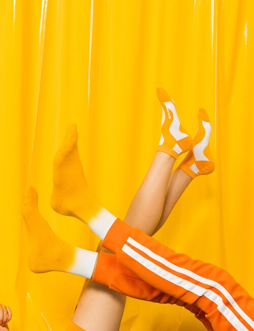 Eat My Socks Iced Tea Mango Socks, 2-Pack, Orange & White product photo View 05 L