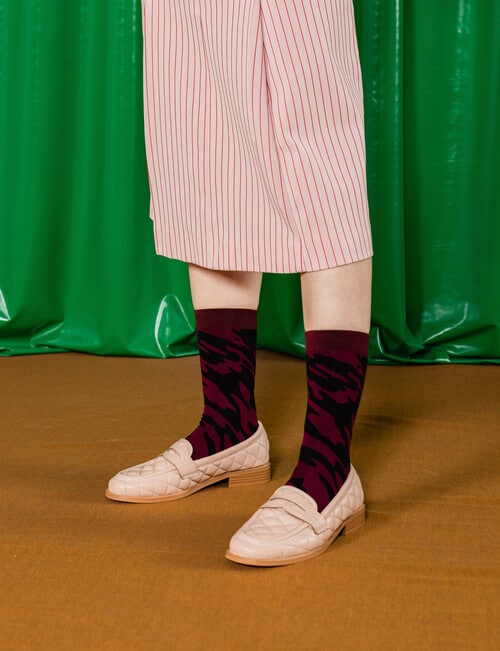 Eat My Socks Red Wine Socks, Red & Black product photo View 04 L