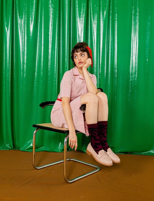 Eat My Socks Red Wine Socks, Red & Black product photo View 05 L