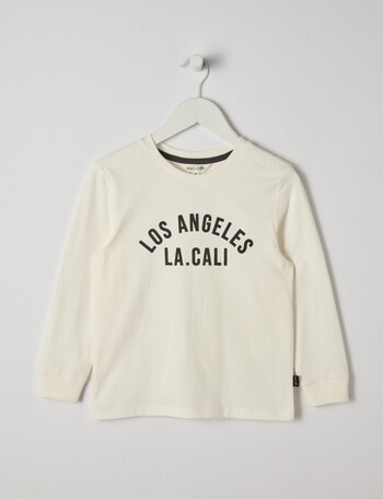 Mac & Ellie LA Long Sleeve Cuffed T-Shirt, Ivory product photo