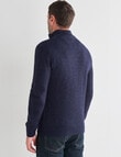 Chisel 1/4 Zip Textured Sweater, Navy Marle product photo View 02 S