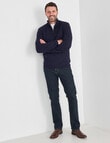Chisel 1/4 Zip Textured Sweater, Navy Marle product photo View 03 S