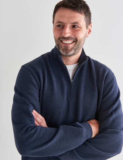Chisel Miller 1/4 Zip Fleece Sweater, Navy Marle product photo