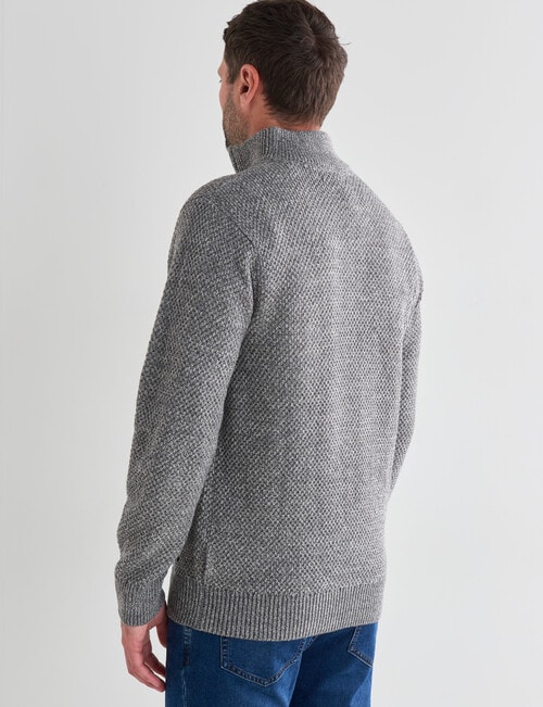 Chisel 1/4 Zip Textured Sweater, Natural Marle product photo View 02 L