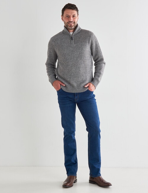 Chisel 1/4 Zip Textured Sweater, Natural Marle product photo View 03 L
