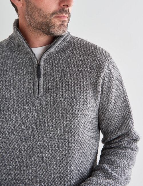 Chisel 1/4 Zip Textured Sweater, Natural Marle product photo View 04 L