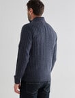 Chisel 1/4 Zip Ribbed Sweater, Blue Marle product photo View 02 S
