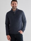 Chisel 1/4 Zip Ribbed Sweater, Blue Marle product photo View 04 S