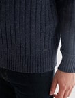 Chisel 1/4 Zip Ribbed Sweater, Blue Marle product photo View 05 S