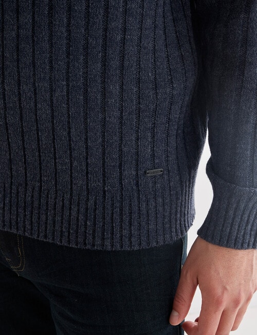 Chisel 1/4 Zip Ribbed Sweater, Blue Marle product photo View 05 L