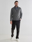 Chisel 1/4 Zip Ribbed Sweater, Grey Marle product photo View 03 S