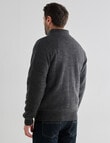Chisel Long Sleeve Zip Through Jumper, Charcoal Marle product photo View 02 S